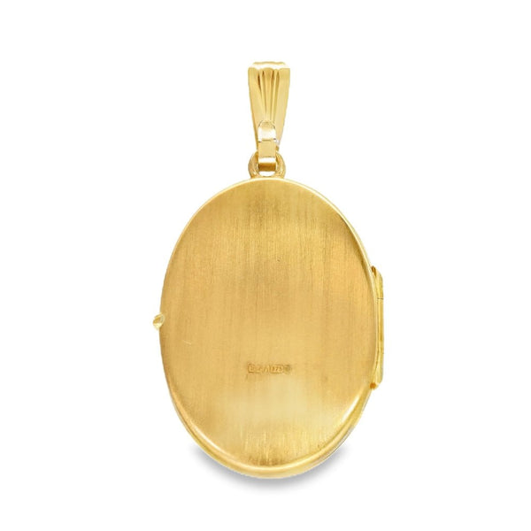 9ct Yellow Gold Flower Edge Locket - 19x30x5mm - 3.2g
