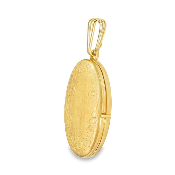 9ct Yellow Gold Flower Edge Locket - 19x30x5mm - 3.2g