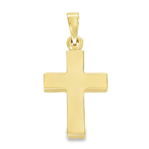 9ct Yellow Gold Patterned Cross Pendant - 17x29x3.5mm - 6.9g
