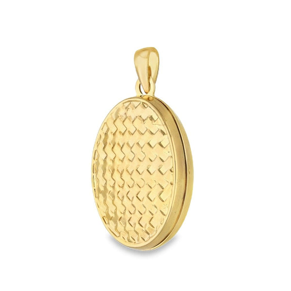9ct Yellow Gold Basket Pattern Locket - 16x23x5mm - 1.6g
