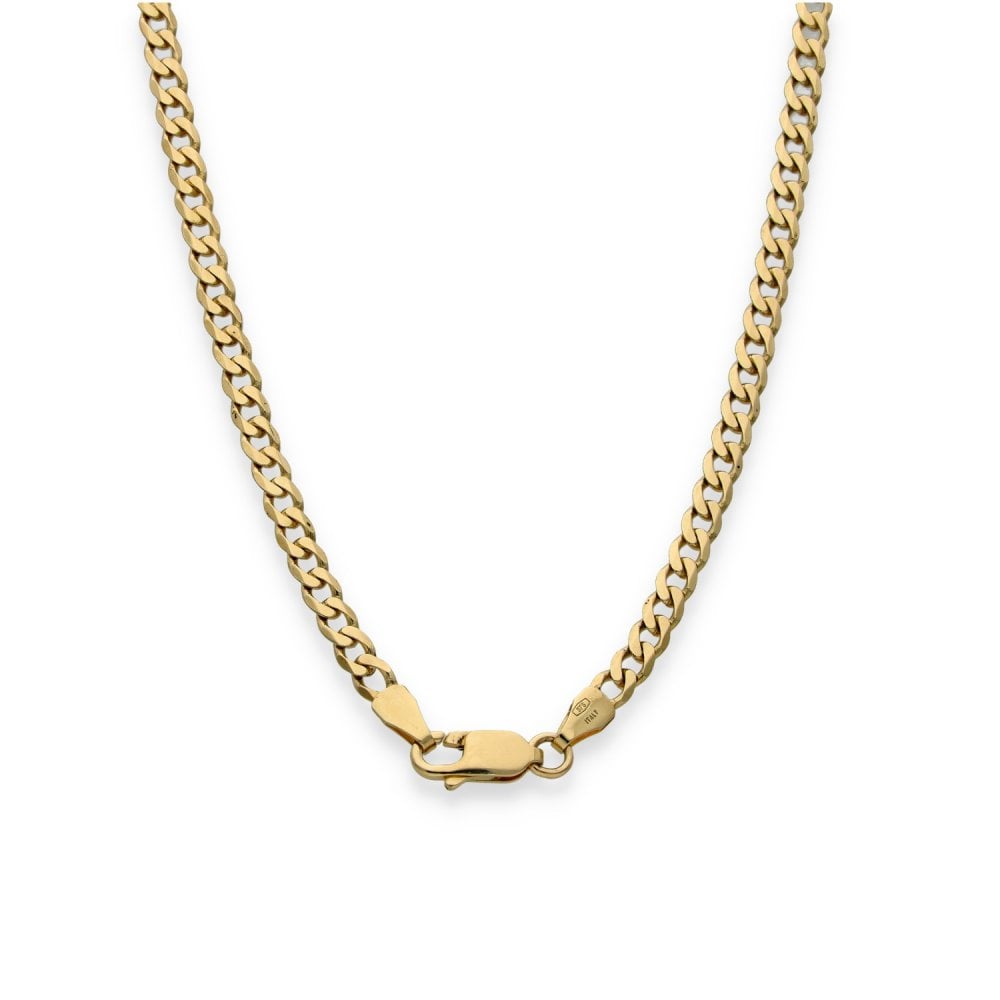 9ct Yellow Gold Flat Curb Chain - 30" - 16.2g