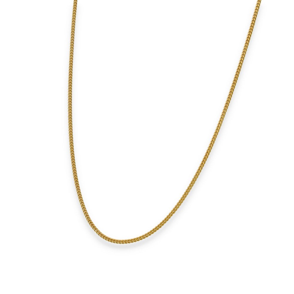 18ct Yellow Gold Fine Curb Chain - 18" - 2.9g