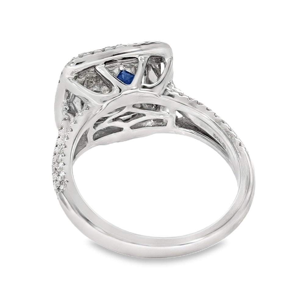 18ct White Gold Diamond Cluster Ring - Size L½ - 1.00ct