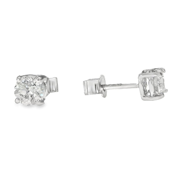 18ct White Gold Diamond Stud Earrings - 5x5mm - 0.78ct