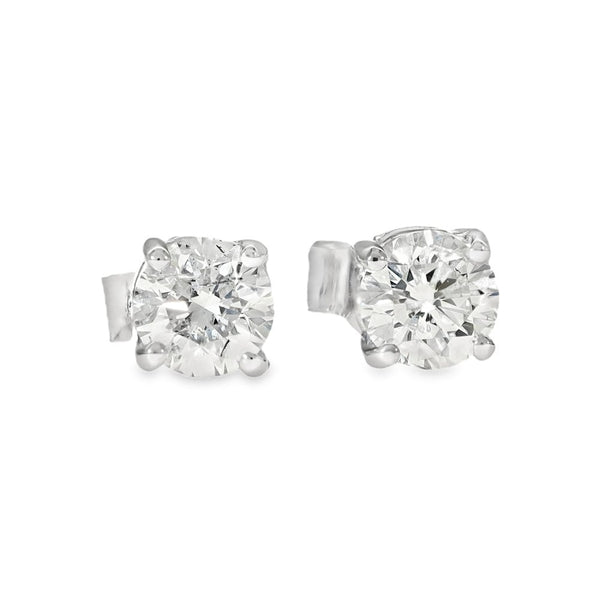 18ct White Gold Diamond Stud Earrings - 5x5mm - 0.78ct