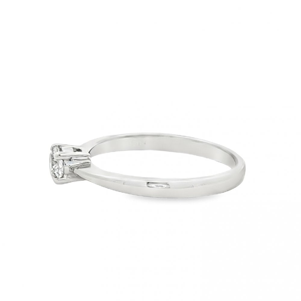 9ct White Gold Diamond Engagement Ring - Size N½ - 0.25ct