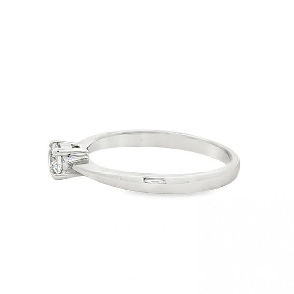 9ct White Gold Diamond Engagement Ring - Size N½ - 0.25ct