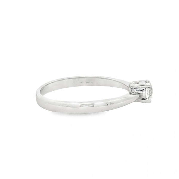 9ct White Gold Diamond Engagement Ring - Size N½ - 0.25ct