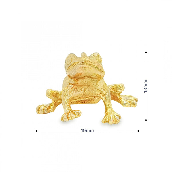 9ct Yellow Gold Frog Charm - 19x13x12mm - 5.0g
