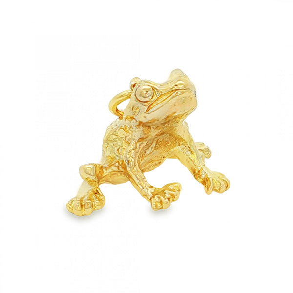 9ct Yellow Gold Frog Charm - 19x13x12mm - 5.0g