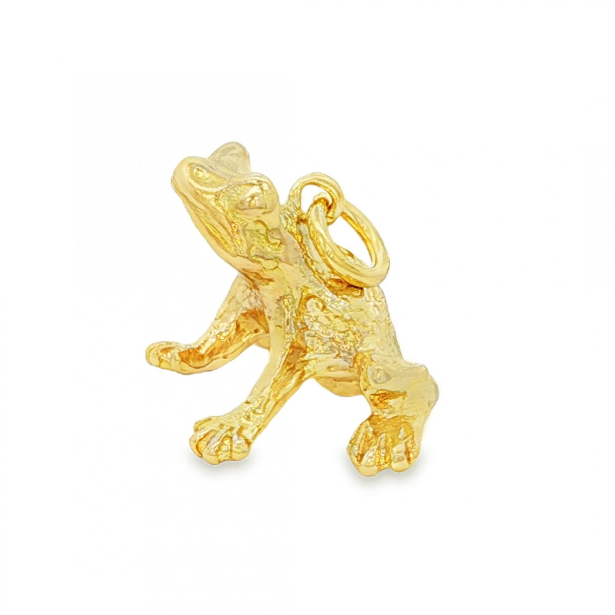 9ct Yellow Gold Frog Charm - 19x13x12mm - 5.0g