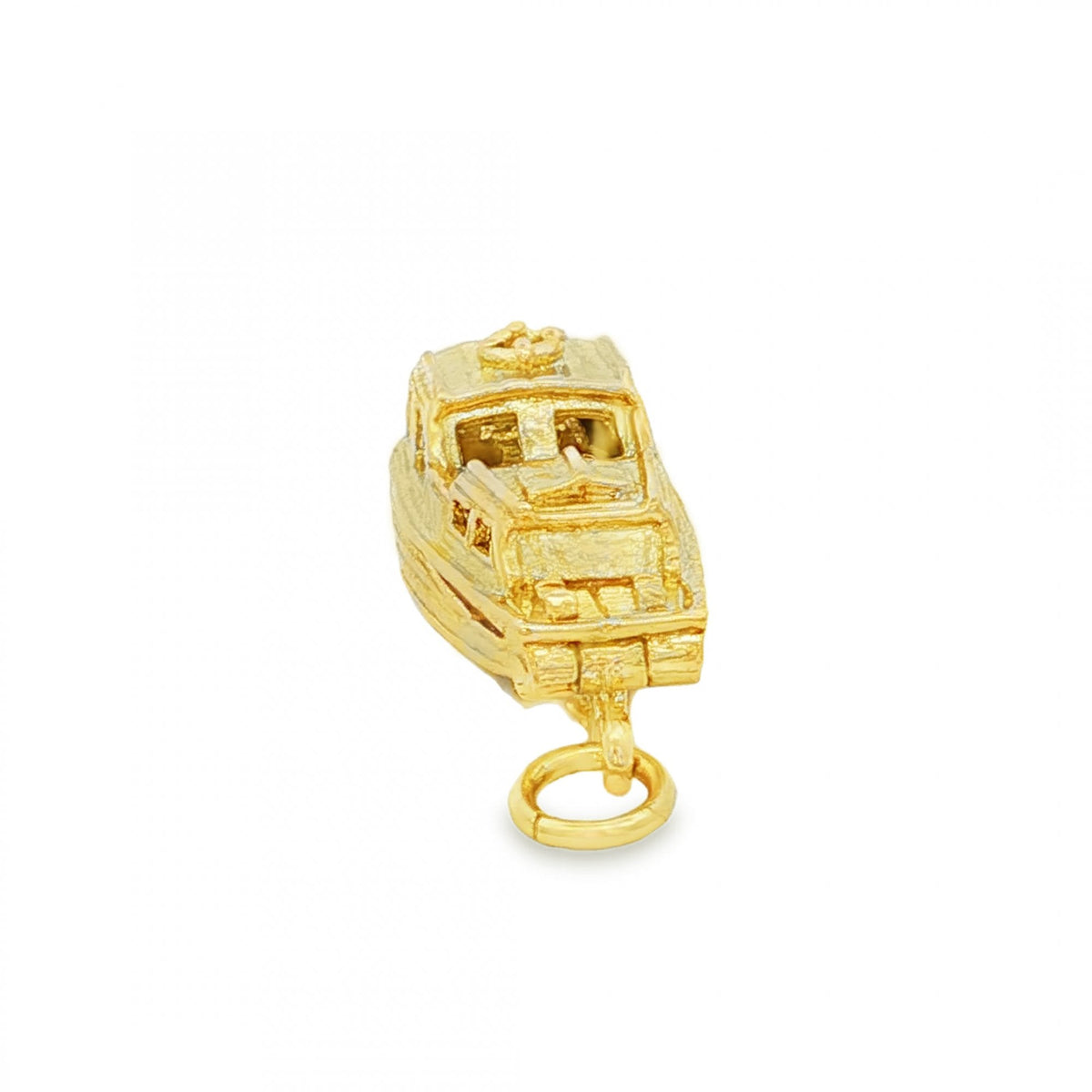 9ct Yellow Gold Hinged Boat Charm - 27x10x9mm - 5.8g