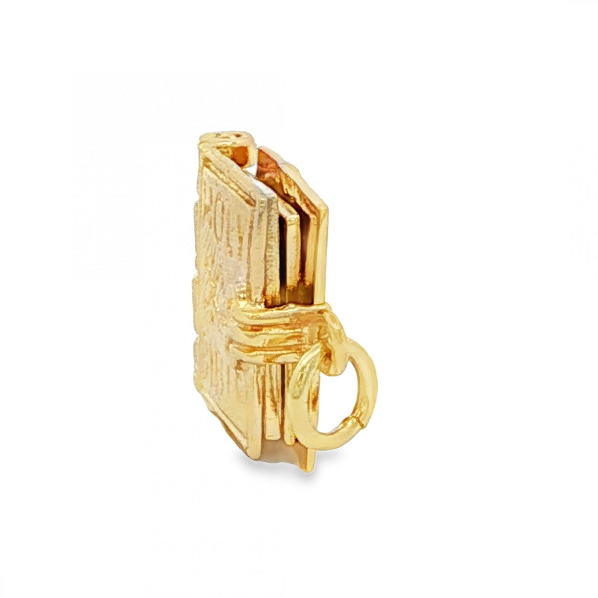 9ct Yellow Gold Bible Charm - 15x13x4.5mm - 3.4g