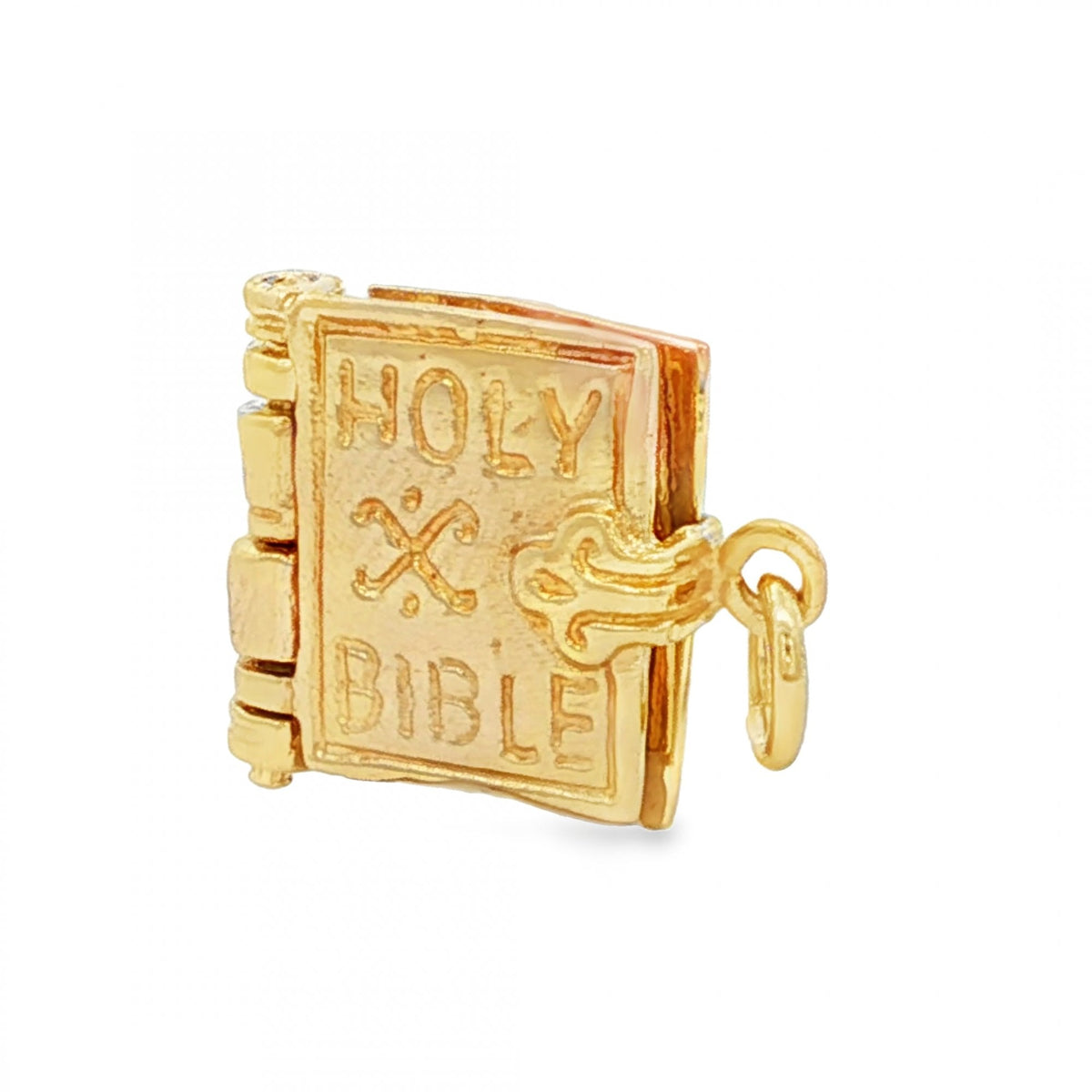 9ct Yellow Gold Bible Charm - 15x13x4.5mm - 3.4g