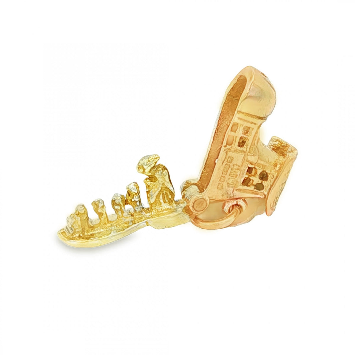 9ct Yellow Gold Hinged Shoe House Charm - 16x10x6mm - 2.5g