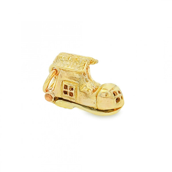 9ct Yellow Gold Hinged Shoe House Charm - 16x10x6mm - 2.5g