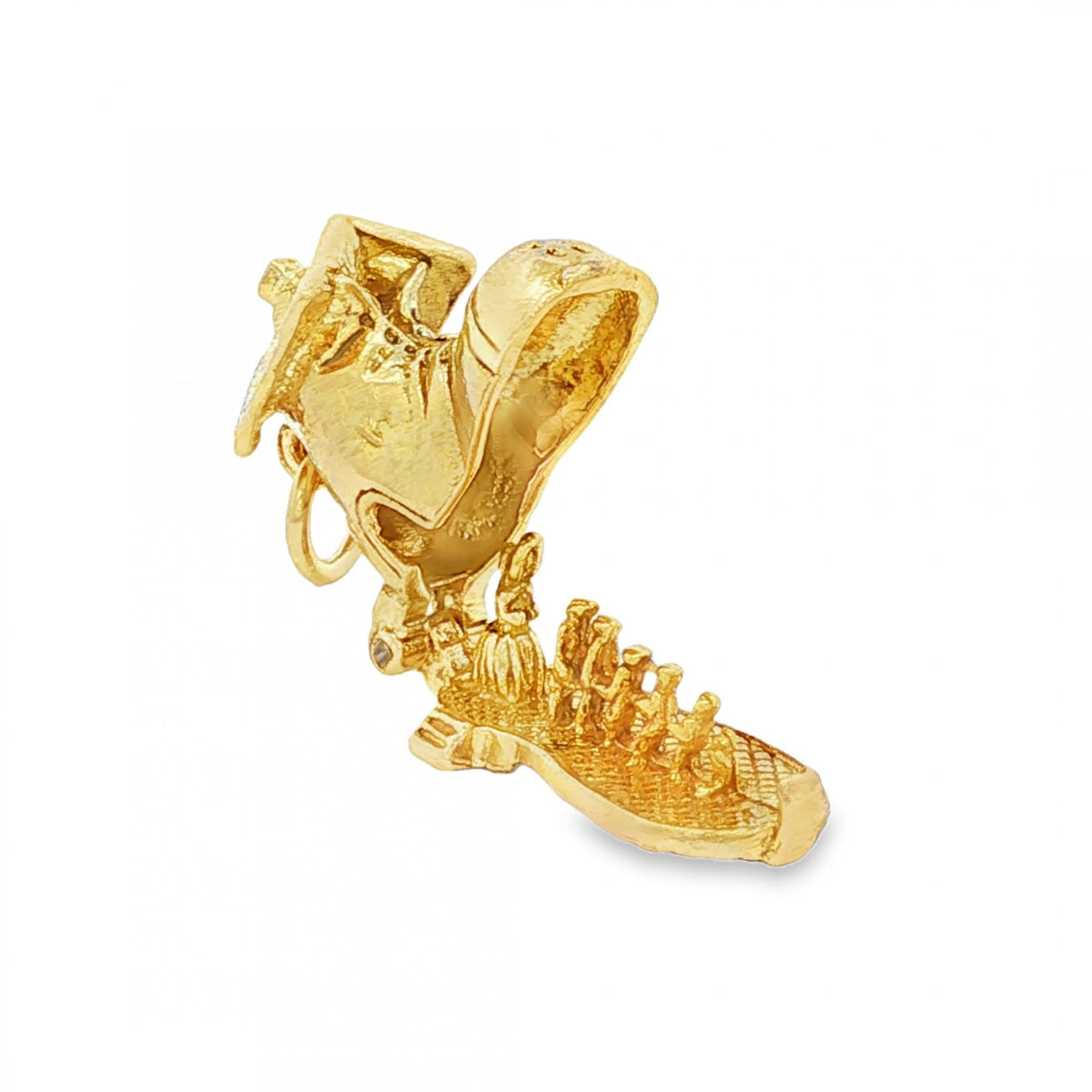 9ct Yellow Gold Hinged Shoe House Charm - 19x14x8mm - 4.3g