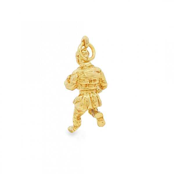 9ct Yellow Gold Rugby Player Charm - 10x25x10mm - 4.1g