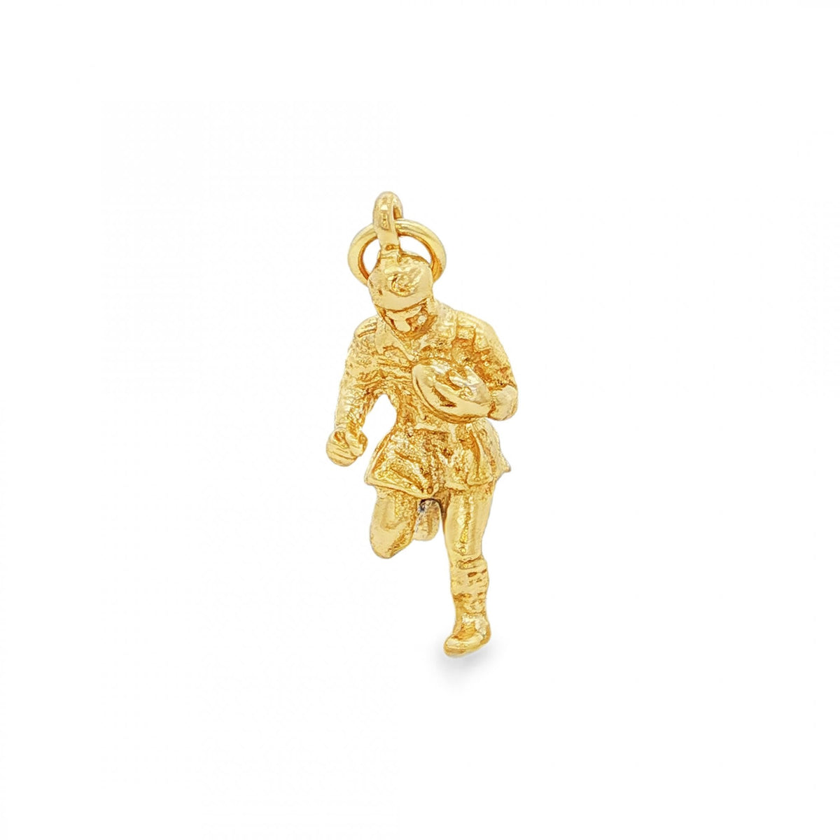 9ct Yellow Gold Rugby Player Charm - 10x25x10mm - 4.1g