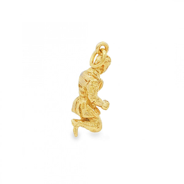 9ct Yellow Gold Rugby Player Charm - 10x25x10mm - 4.1g
