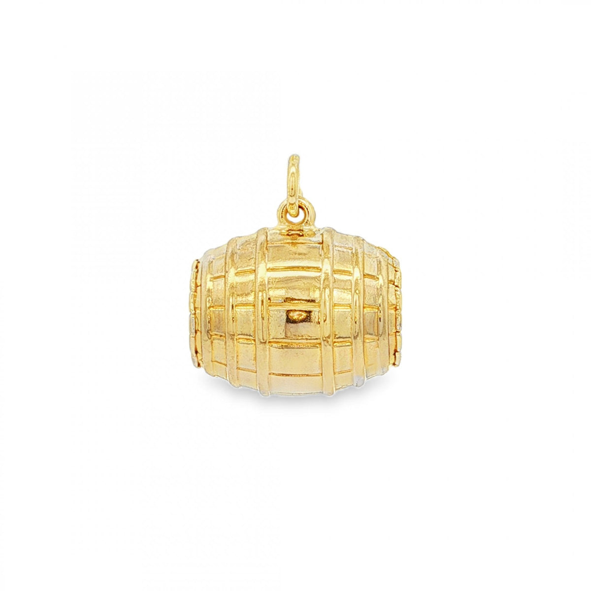 9ct Yellow Gold Hollow Barrel Charm - 17x16x13mm - 1.7g