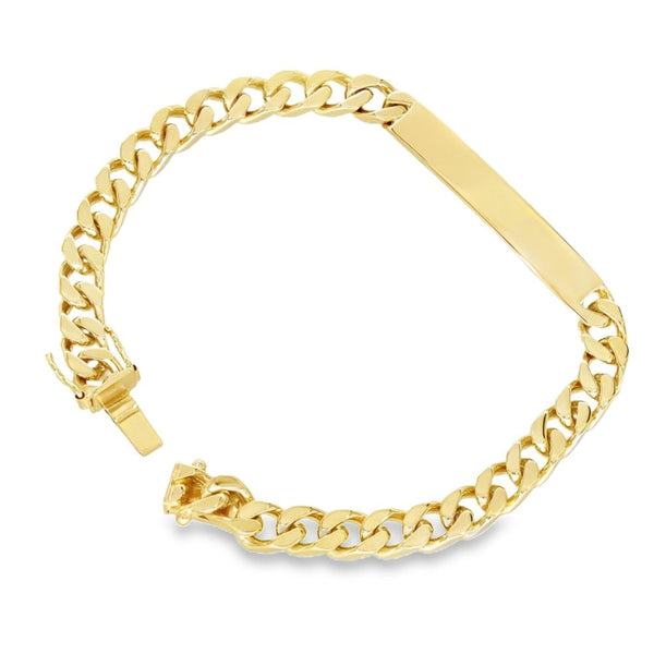 9ct Yellow Gold Curb ID Bracelet - 8" - 22.6g