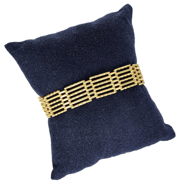 9ct Yellow Gold 6-Bar Gate Bracelet - 7.5" - 16.1g
