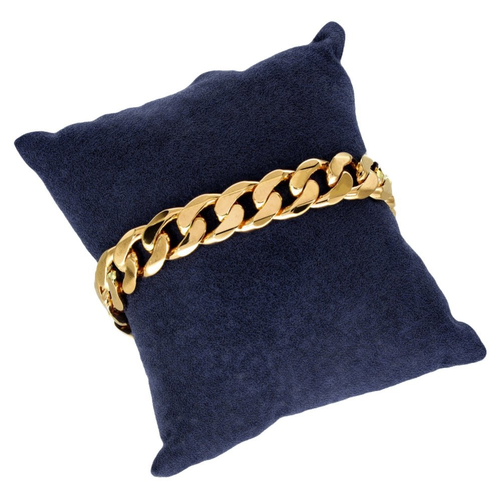 9ct Yellow Gold Heavy Curb Bracelet - 8.5" - 51.8g