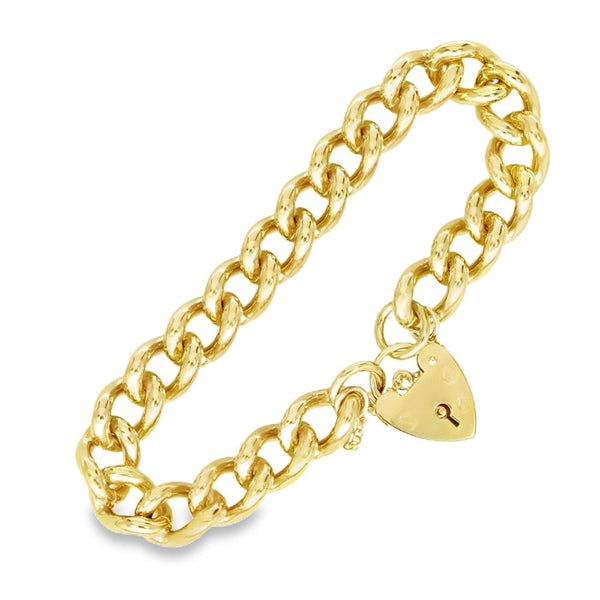 9ct Yellow Gold Heavy Curb Bracelet - 7.5" - 60.2g