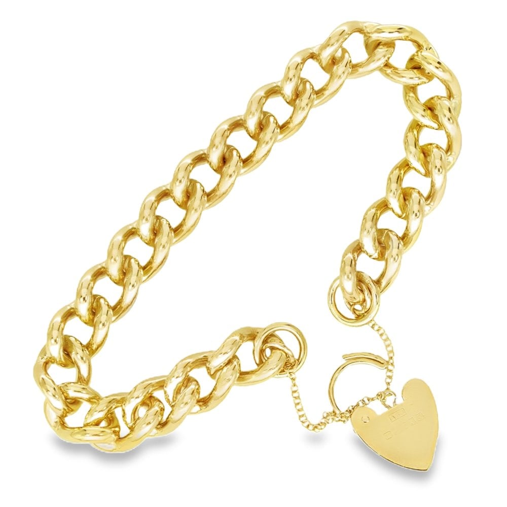 9ct Yellow Gold Heavy Curb Bracelet - 7.5" - 60.2g