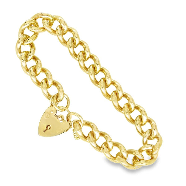 9ct Yellow Gold Heavy Curb Bracelet - 7.5" - 60.2g