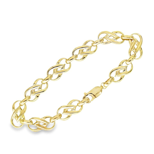 9ct Yellow Gold Celtic-Style Bracelet - 7.5" - 12.1g