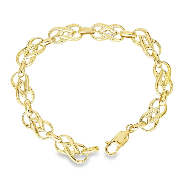 9ct Yellow Gold Celtic-Style Bracelet - 7.5" - 12.1g