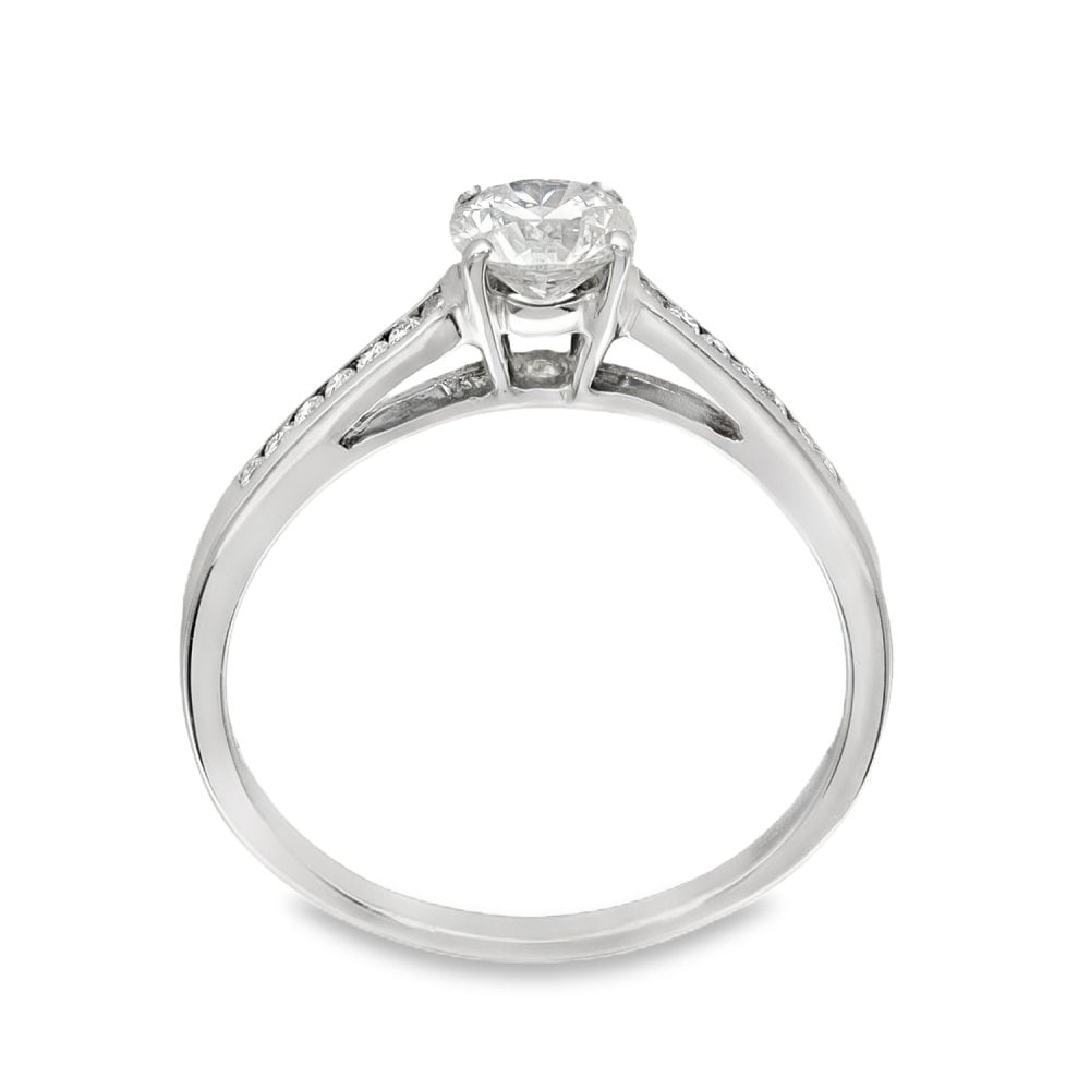 18ct White Gold Diamond Engagement Ring - Size O½ - 0.76ct