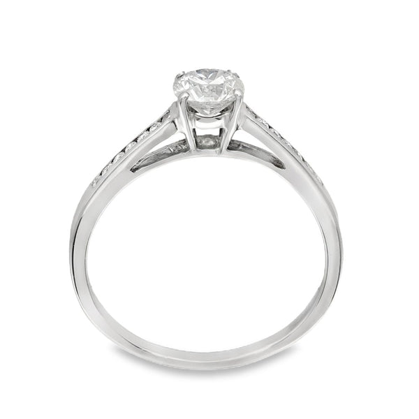 18ct White Gold Diamond Engagement Ring - Size O½ - 0.76ct