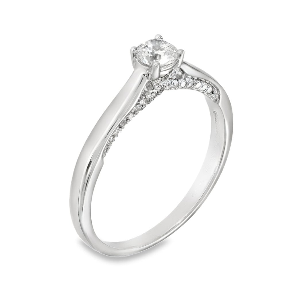 18ct Yellow Gold Diamond Twist Engagement Ring - Size Q½ -0.50ct