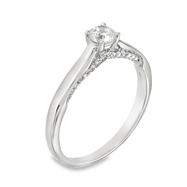 18ct Yellow Gold Diamond Twist Engagement Ring - Size Q½ -0.50ct