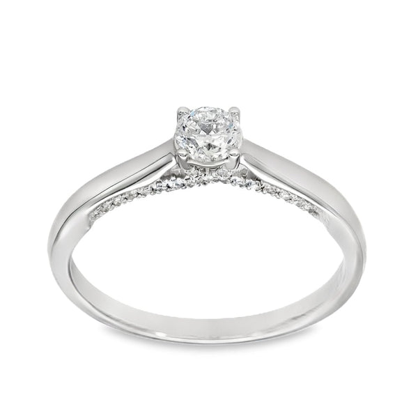 18ct Yellow Gold Diamond Twist Engagement Ring - Size Q½ -0.50ct
