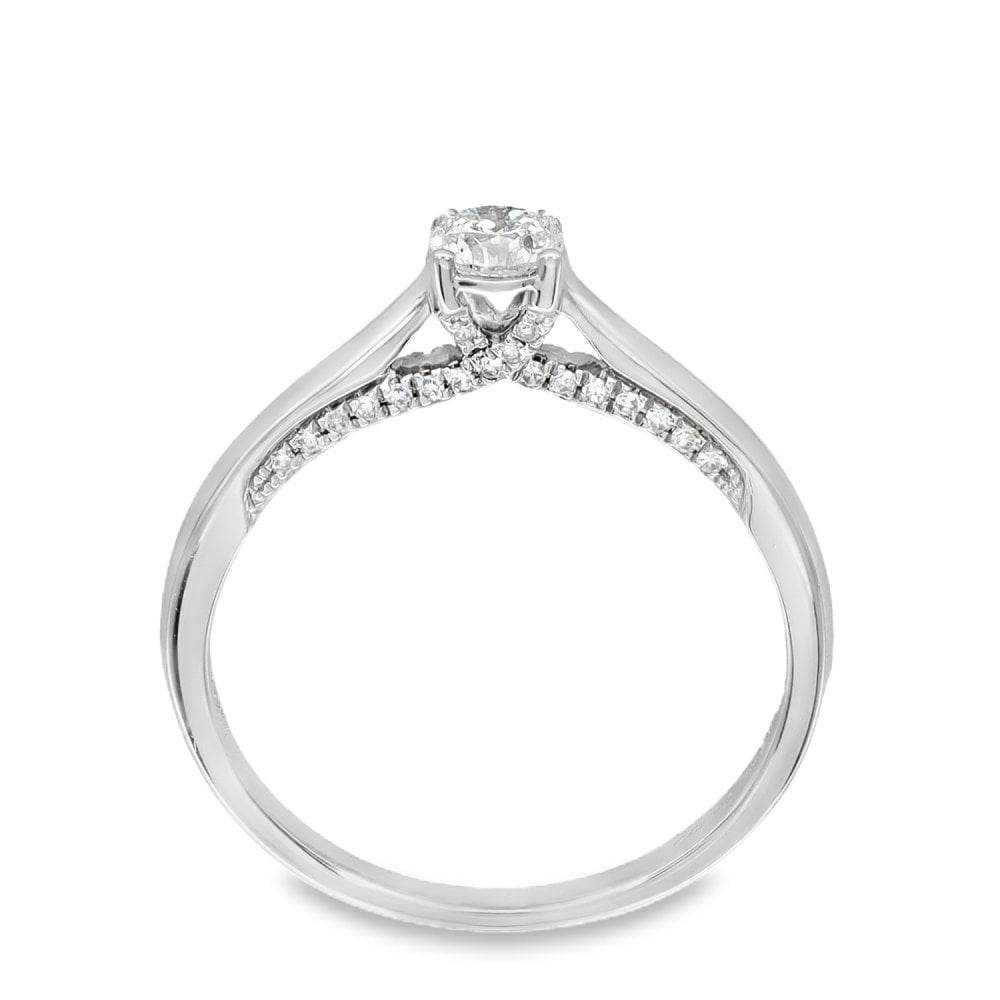 18ct Yellow Gold Diamond Twist Engagement Ring - Size Q½ -0.50ct