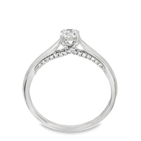 18ct Yellow Gold Diamond Twist Engagement Ring - Size Q½ -0.50ct