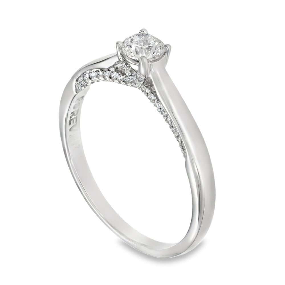 18ct Yellow Gold Diamond Twist Engagement Ring - Size Q½ -0.50ct