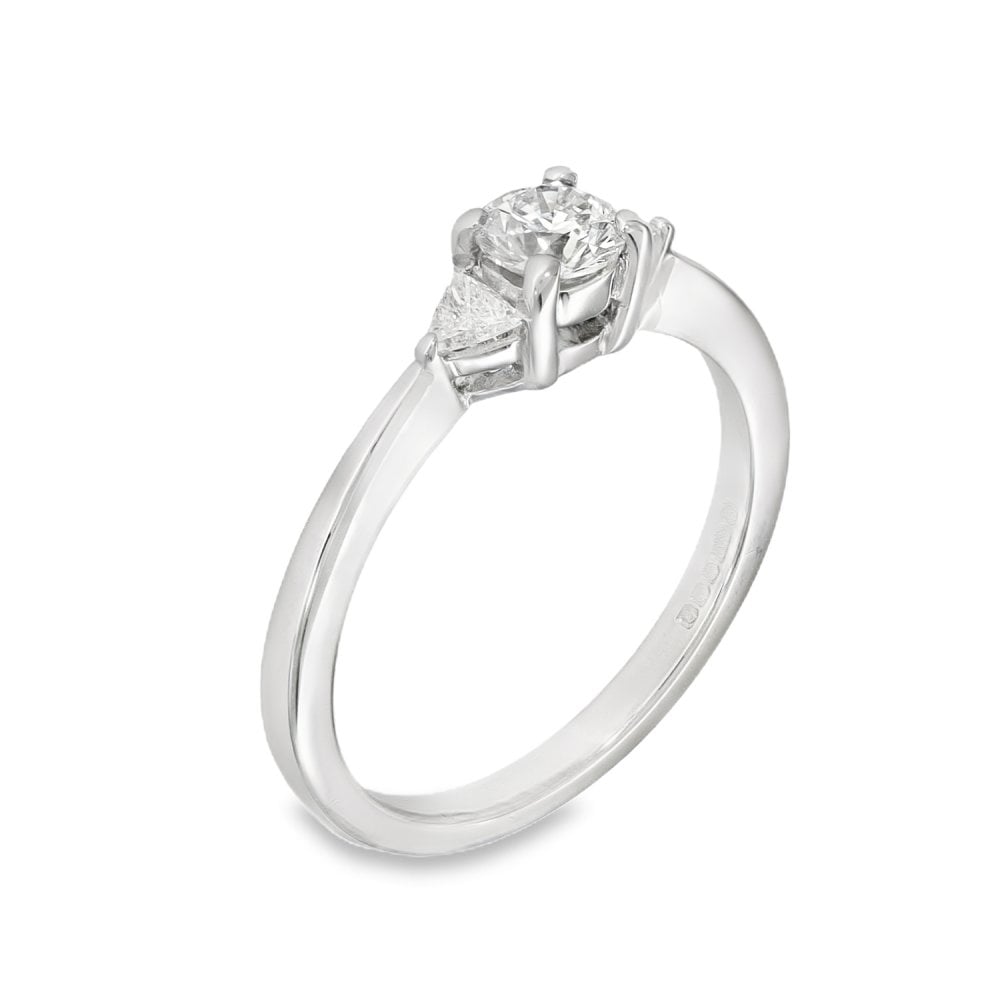 18ct White Gold Diamond Engagement Ring - Size N - 0.62ct