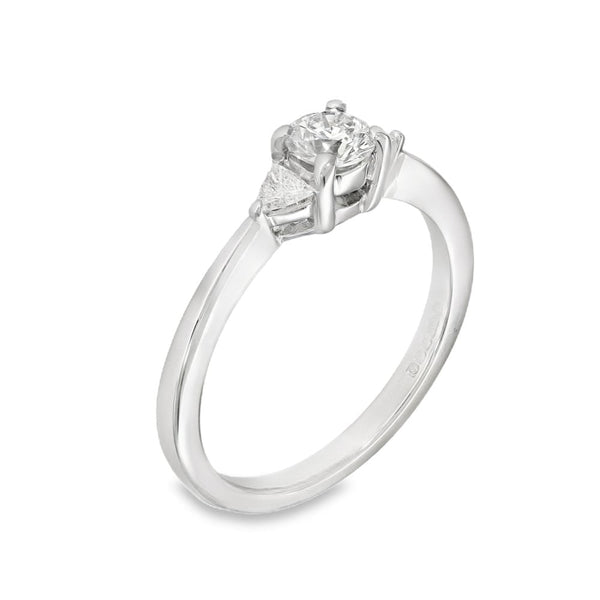 18ct White Gold Diamond Engagement Ring - Size N - 0.62ct