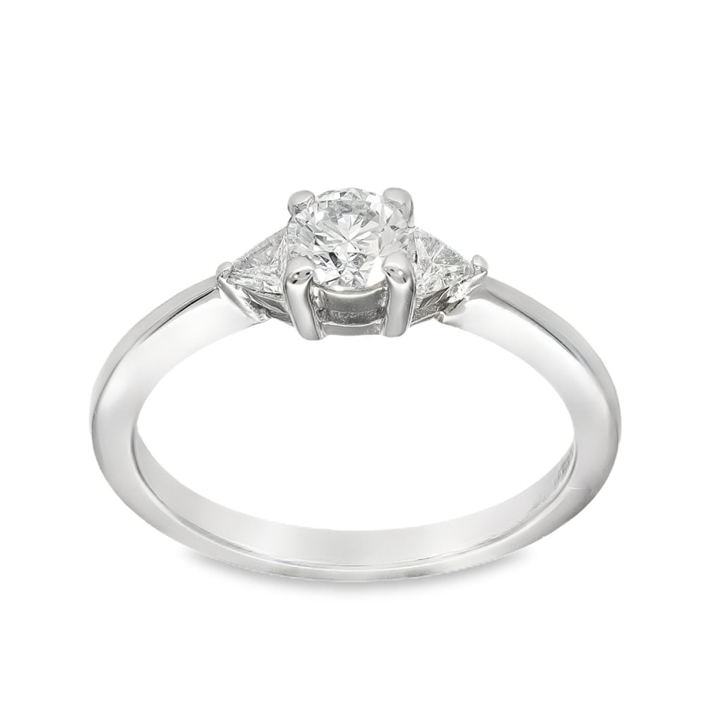 18ct White Gold Diamond Engagement Ring - Size N - 0.62ct