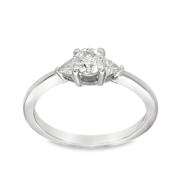 18ct White Gold Diamond Engagement Ring - Size N - 0.62ct