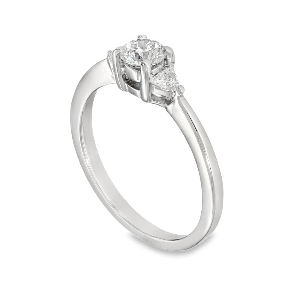 18ct White Gold Diamond Engagement Ring - Size N - 0.62ct