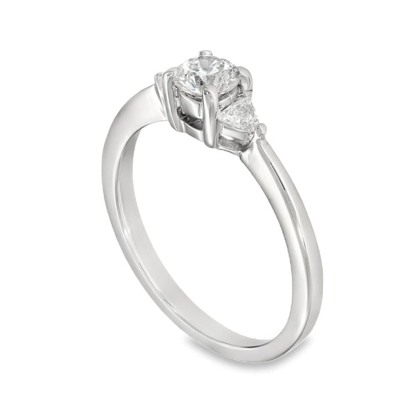 18ct White Gold Diamond Engagement Ring - Size N - 0.62ct