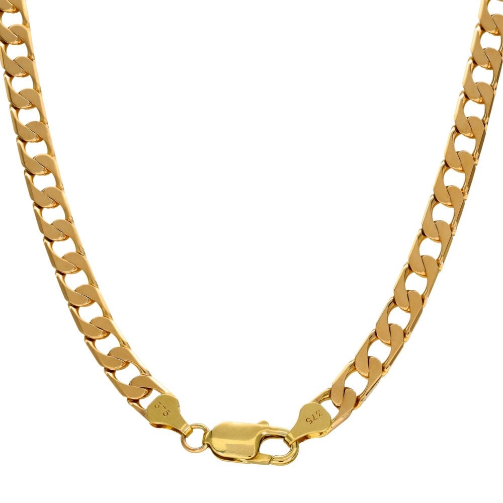 9ct Yellow Gold Curb Chain - 20" - 32.3g