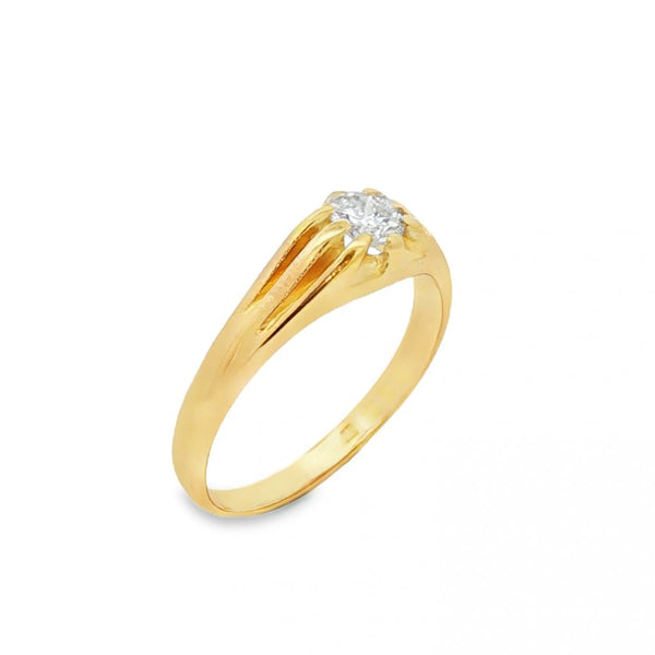 18ct Yellow Gold Diamond Solitaire Ring - Size Y - 0.58ct
