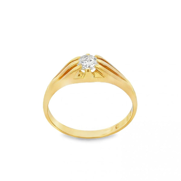 18ct Yellow Gold Diamond Solitaire Ring - Size Y - 0.58ct